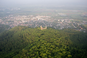 Castle Auerbach in the district Auerbach in Bensheim in the state Hesse, Germany from above