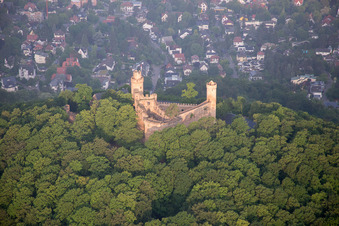 Castle Auerbach in the district Auerbach in Bensheim in the state Hesse, Germany out of the air