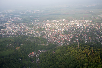 District Auerbach in Bensheim in the state Hesse, Germany seen from above