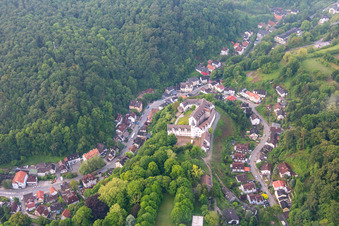 Oblique view of Lock in the district Schönberg in Bensheim in the state Hesse, Germany