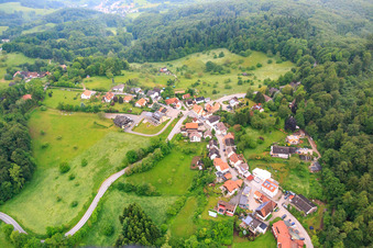Aerial view of On the Juhöhe in the district Bonsweiher in Mörlenbach in the state Hesse, Germany