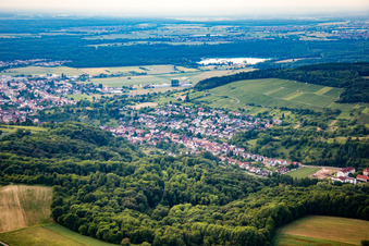 Aerial view of From the southeast in Weingarten in the state Baden-Wuerttemberg, Germany