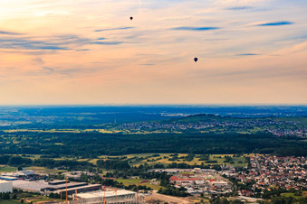 Hot air balloons in Östringen in the state Baden-Wuerttemberg, Germany