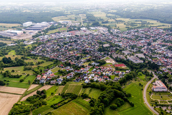 Town View of the streets and houses of the residential areas in Oestringen in the state Baden-Wurttemberg, Germany