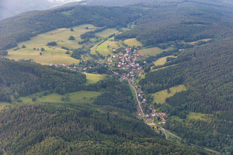 Aerial photograpy of District Langenthal in Hirschhorn in the state Hesse, Germany