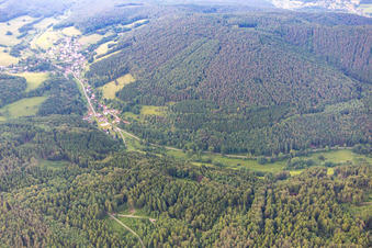 District Langenthal in Hirschhorn in the state Hesse, Germany seen from above