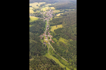 Bird's eye view of District Langenthal in Hirschhorn in the state Hesse, Germany