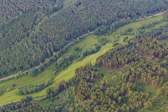 District Langenthal in Hirschhorn in the state Hesse, Germany viewn from the air