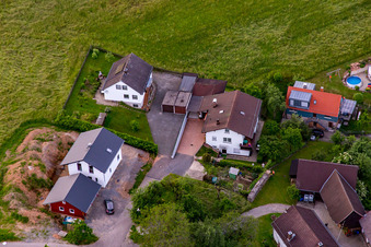 District Brombach in Eberbach in the state Baden-Wuerttemberg, Germany from above
