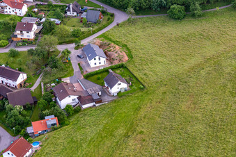 District Brombach in Eberbach in the state Baden-Wuerttemberg, Germany from the drone perspective
