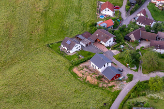 Bird's eye view of District Brombach in Eberbach in the state Baden-Wuerttemberg, Germany