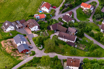 District Brombach in Eberbach in the state Baden-Wuerttemberg, Germany viewn from the air