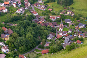 Drone recording of District Brombach in Eberbach in the state Baden-Wuerttemberg, Germany