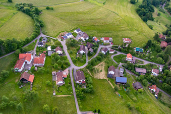 District Brombach in Eberbach in the state Baden-Wuerttemberg, Germany from a drone