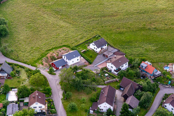 District Brombach in Eberbach in the state Baden-Wuerttemberg, Germany seen from a drone