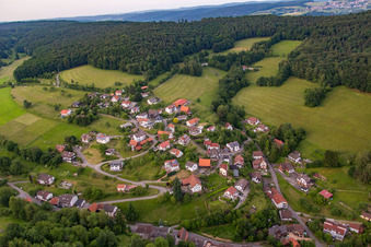 Bird's eye view of District Brombach in Eberbach in the state Baden-Wuerttemberg, Germany