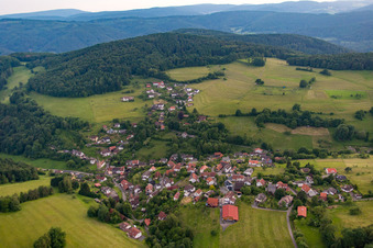 Drone image of District Brombach in Eberbach in the state Baden-Wuerttemberg, Germany
