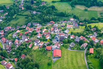 District Brombach in Eberbach in the state Baden-Wuerttemberg, Germany from the drone perspective