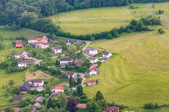 District Brombach in Eberbach in the state Baden-Wuerttemberg, Germany from a drone