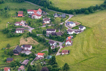 District Brombach in Eberbach in the state Baden-Wuerttemberg, Germany seen from a drone
