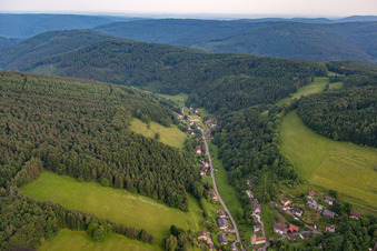 Oblique view of District Brombach in Eberbach in the state Baden-Wuerttemberg, Germany