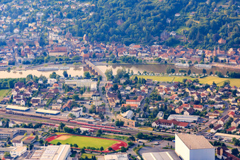 Train station and Main Bridge in Miltenberg in the state Bavaria, Germany