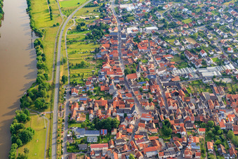 Freudenberger Straße from the south in Bürgstadt in the state Bavaria, Germany