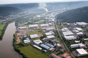Hafenstr industrial area in the district Grünenwört in Wertheim in the state Baden-Wuerttemberg, Germany