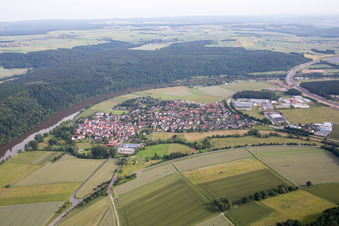 From the south in the district Bettingen in Wertheim in the state Baden-Wuerttemberg, Germany