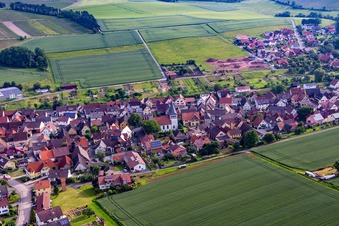 District Dertingen in Wertheim in the state Baden-Wuerttemberg, Germany from above