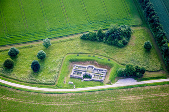 Remains of the ruins of the palace grounds of the former hunting castle Waldbrunn in Waldbrunn in the state Bavaria, Germany