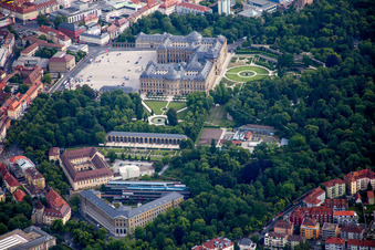 Building complex in the park of the castle Residenz Wuerzburg in Wuerzburg in the state Bavaria