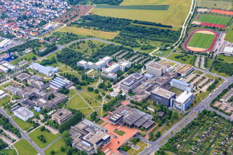 Campus Hubland South with University Library Würzburg, University Würzburg Technical Physics and Biocenter of the Julius-Maximilians-University Würzburg in the district Frauenland in Würzburg in the state Bavaria, Germany