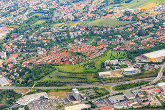 Single-family housing estate Otto-Stein-Straße behind the B8 in the district Grombühl in Würzburg in the state Bavaria, Germany