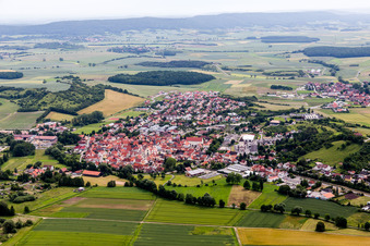 Oblique view of District Rothhausen in Thundorf in Unterfranken in the state Bavaria, Germany