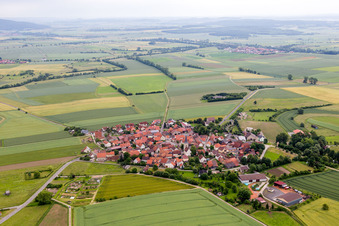 District Rothausen in Höchheim in the state Bavaria, Germany from above
