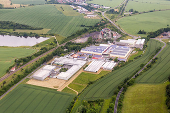 Industrial estate and company settlement with Kuendig Nahrungswithtel GmbH & Co. KG in Ritschenhausen in the state Thuringia, Germany