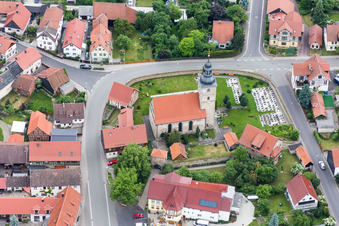 Church building in of Kirchenburg Obermassfeld Old Town- center of downtown in the district Obermassfeld in Obermassfeld-Grimmenthal in the state Thuringia, Germany
