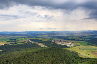 View of the town from the southwest in Rohr in the state Thuringia, Germany