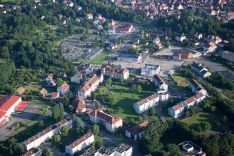 Rue du Général Abel Douay in front of the cemetery in Wissembourg in the state Bas-Rhin, France