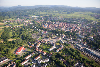 Wissembourg in the state Bas-Rhin, France from above