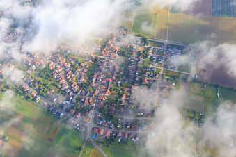 Holzgasse under clouds in Minfeld in the state Rhineland-Palatinate, Germany