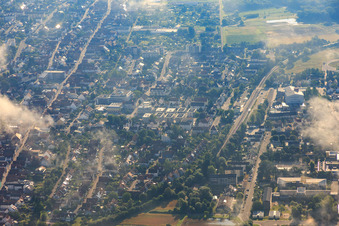 In the city center under clouds in Kandel in the state Rhineland-Palatinate, Germany