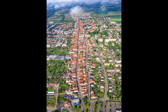 Aerial photograpy of Rheinstr(B427) from the east in Kandel in the state Rhineland-Palatinate, Germany