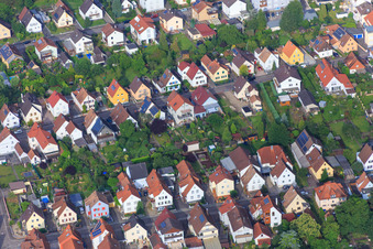 Aerial view of Birkenstr in Kandel in the state Rhineland-Palatinate, Germany