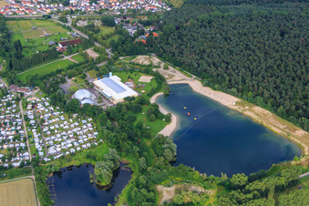 Beach resort Rülzheim, camping resort Rülzheim and leisure center Moby Dick and Dampfnudel Rülzheim in Rülzheim in the state Rhineland-Palatinate, Germany