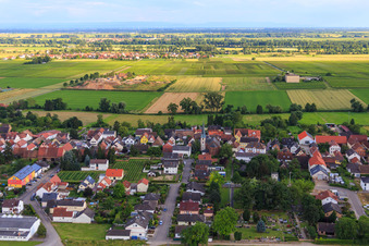 Aerial view of In Kirchfeld in the district Duttweiler in Neustadt an der Weinstraße in the state Rhineland-Palatinate, Germany