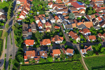 Aerial view of In Tränkweg in Venningen in the state Rhineland-Palatinate, Germany