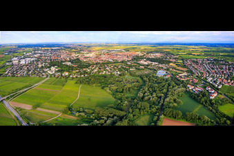 City panorama from the northwest in Landau in der Pfalz in the state Rhineland-Palatinate, Germany