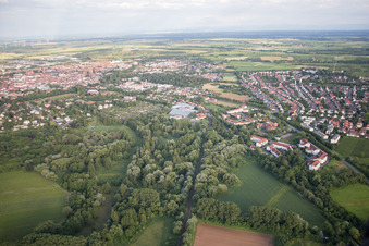 Bird's eye view of Landau in der Pfalz in the state Rhineland-Palatinate, Germany